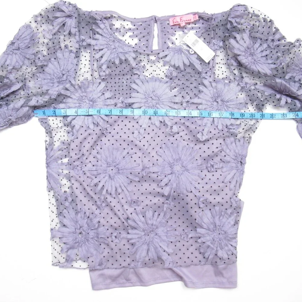 Anthropologie Eva Franco Lace Floral Blouse Purple XL